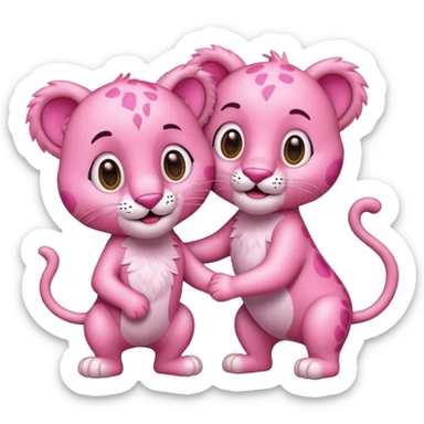 Pantera rosa con un buen amigo sticker