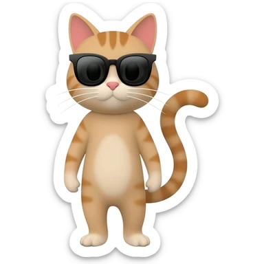 Cat with sunglasses sticker