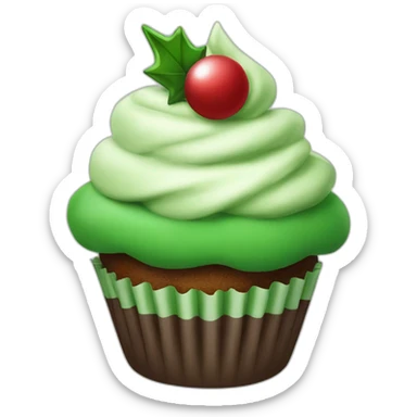 Happy Christmas tree cupcake sticker