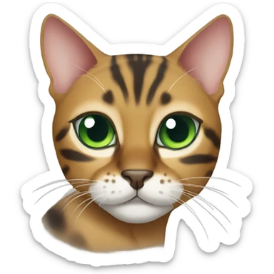 Green eyed bengal cat sticker