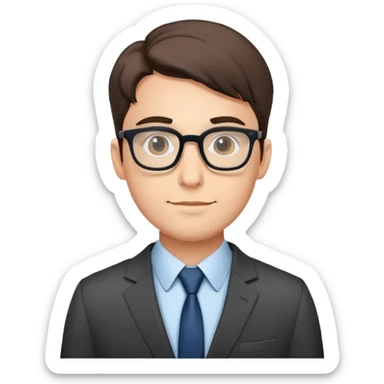 intelligent guy of 30 with glasses and suit sticker