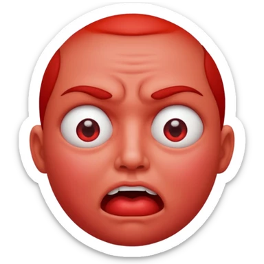 Person chocking their neck with a red face sticker