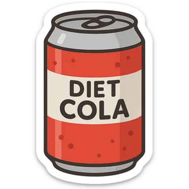 flat toon diet cola sticker