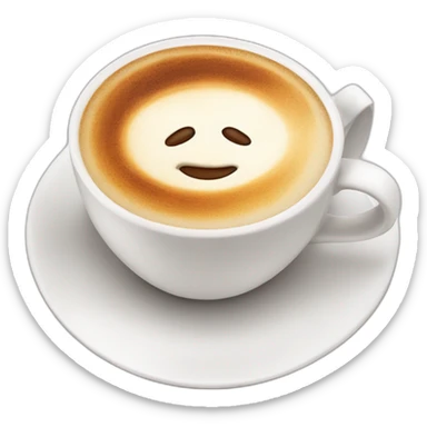 Cappuccino in a white cup sticker