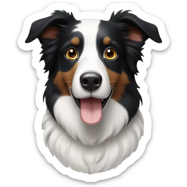 Black and white border collie sticker