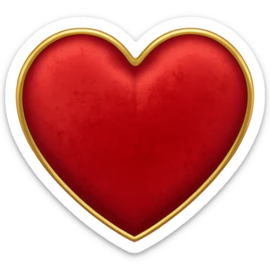 heart with a velvet texture and gold trim sticker
