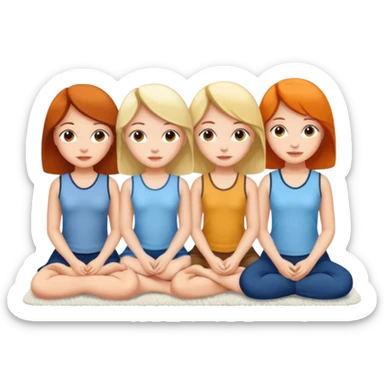 3 girls sitting on a white rug sticker