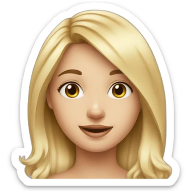 A cute blonde girl with her Aussie dog sticker