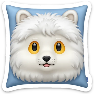 white pillow made out of fur sticker