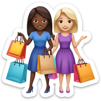 2 ladies shopping sticker