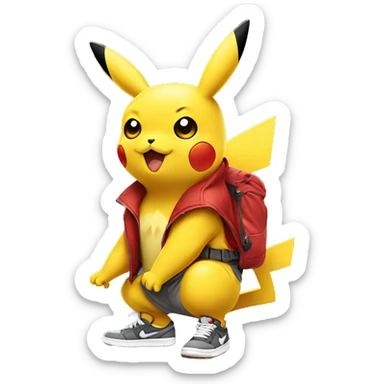 pikachu wearing air jordans sticker