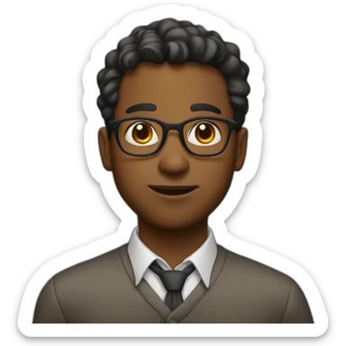 Young professor no glasses sticker