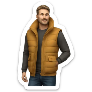 Man bodywarmer classy sticker