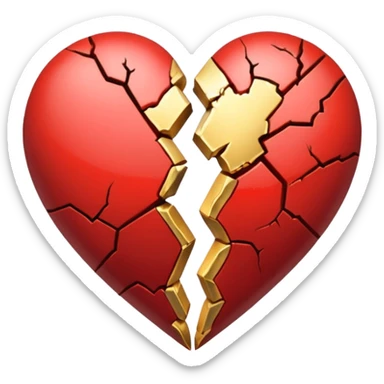 Make a heart with one crack down the middle making it split into two. Fill the crack with gold sticker