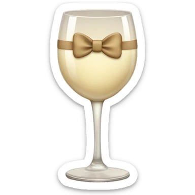 Beige asthetic wine Glas with a bow  sticker