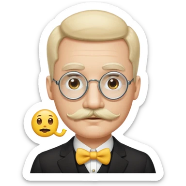 mustache monocle emojis white sticker