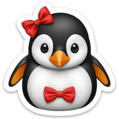 penguin with red bow tie  sticker