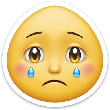 a round crying emoji without hollow cheeks sticker