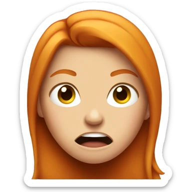 Angry ginger girl sticker