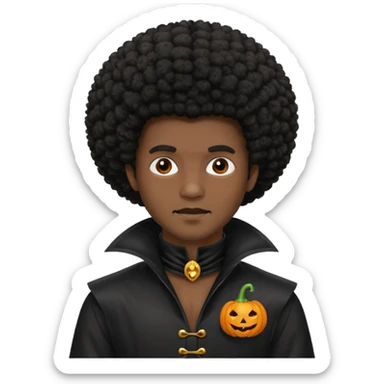 afro halloween man sticker