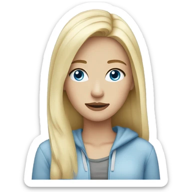 Cold Blonde girl with blue eyes sticker
