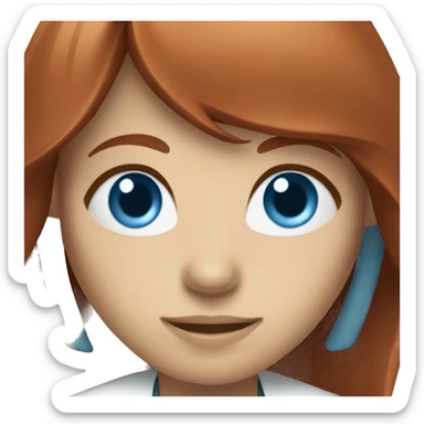 Female doctor red hair blue eyes with bangs  sticker