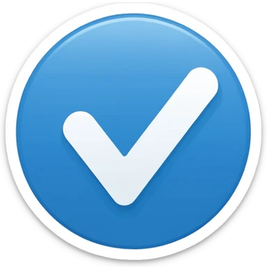 Blue circle Verification tick sticker