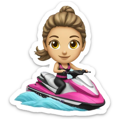 Jetski with girl sticker
