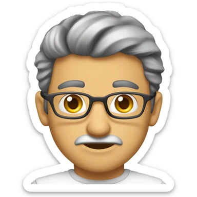 یه دختر عینک سفید با لباس آبی پوت برنز و پشونی جوشی و موهای آبی و مشکی sticker