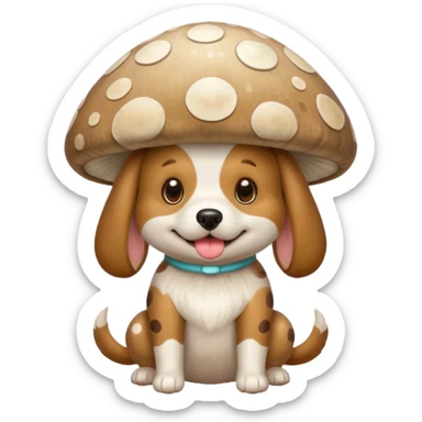 Dog in light mushroom costume sticker