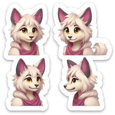 Shy kawaii cute anthro furry by Falvie, LiLaiRa, griffsnuff, AngieWolf sticker