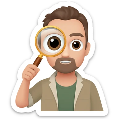 archaeologist is holding a magnifying glass sticker