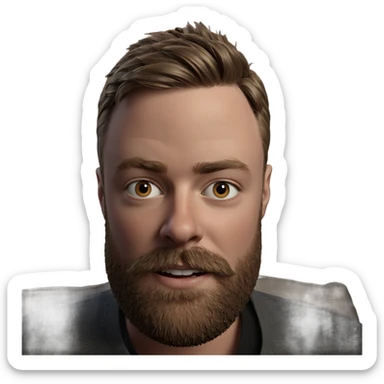 realistic portrait of bearded boy sticker