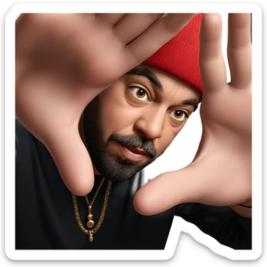 male portrait with hat sticker