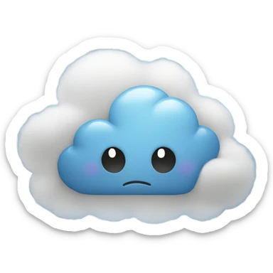 cloud with sad face and lighting sticker