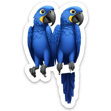 Hyacinth Macaw pair Full Body love happy smie sticker