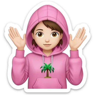 Pink plam puff hoodie  sticker