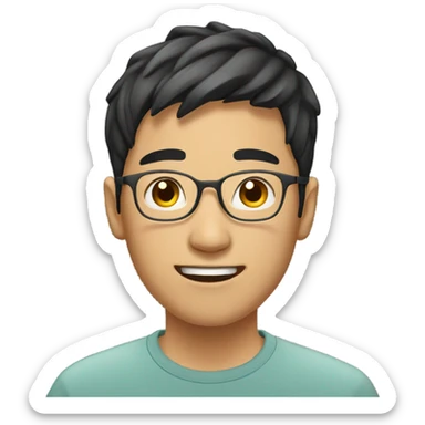 Teenage asian man sticker