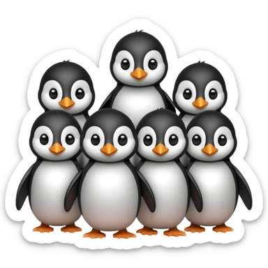 Pinguino cute group sticker