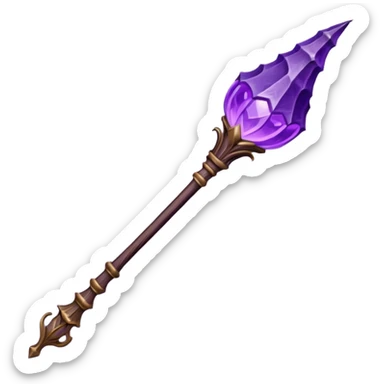 esoteric purple witch staff sticker