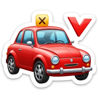 car with a check mark sticker