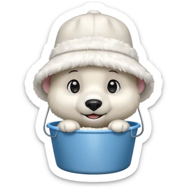 polar bar with bucket hat sticker