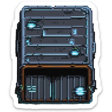 pixel art style docker container, simple and iconic sticker