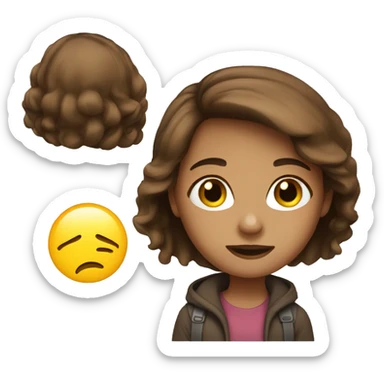 brown haired girl with ide sticker