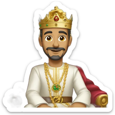 Mohammed 6 thé King of Morocco sitting on his trône sticker