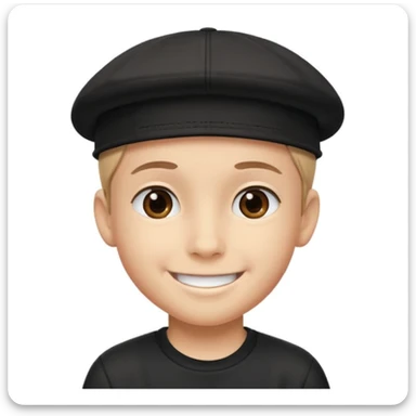 Boy wearing black cap backwards  sticker