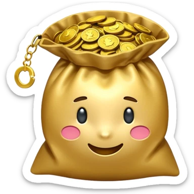 the small pouch should open so the coins come out of it, not closed sticker