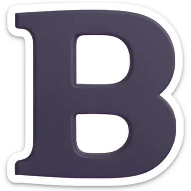 playful rounded letter B sticker