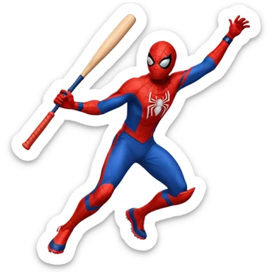 Spiderman playing cricket  sticker