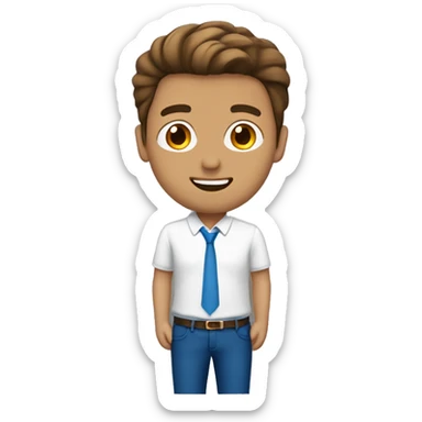 Hombre blanco, cabello castaño claro y ojos marrones y azules  sticker